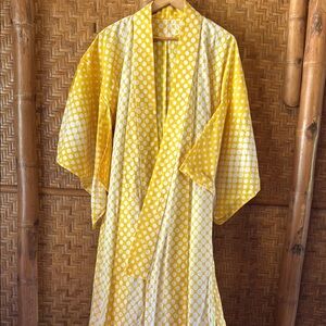 Yellow Polka Dot cotton handmade yukata Kimono